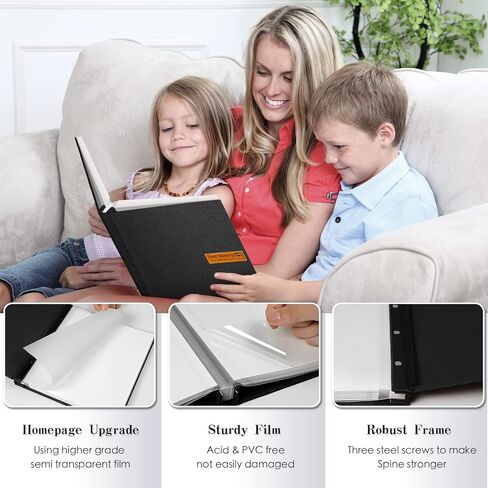 Large Photo Album Self Adhesive Magnetic Scrapbook,Scrapbook Album for 4x6 5x7 8x10 Picture,40 Pages Linen Cover Memory Book for Wedding Family Baby, with Metallic Pen and Scraping Plate(Grey) in Kuwait