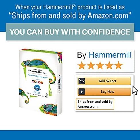 Hammermill Cardstock, Premium Color Copy, 60 lb, 8.5 x 11-100 Bright, Made in the USA Card Stock, 122549R, White - 1 Pack (250 Sheets) in Saudi Arabia
