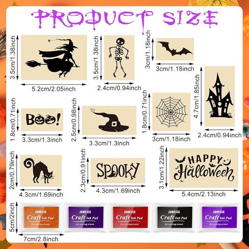 Woanger 15 Pcs Fall Wooden Rubber Stamps with Ink Pads Fall Style in Kuwait