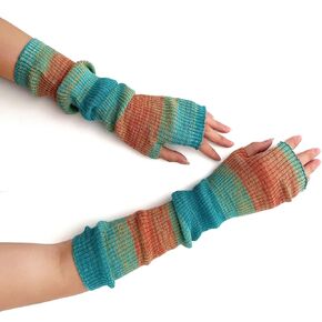 F Flammi Women Arm Warmers Kawaii Knitted Fingerless Gloves Cute Hand Warmers Goth for Cosplay Typing Driving for Teen Girls in Kuwait