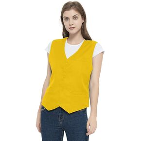 TOPTIE Unisex Button Vest Work Wear Uniform Vest