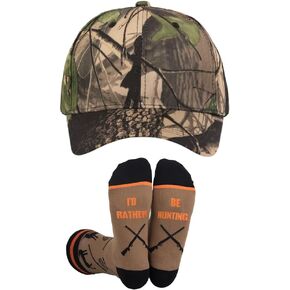 Hunting Gifts for Men, Funny Hat and Socks for Him, Father Dad Boys Grandpa Unique Stocking Stuffers