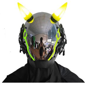 KYEDAY Punk Mask for Men, LED Ox horn Mask,Futuristic Punk Techwear, Cosplay Halloween Fit Party Music Festival Accessories