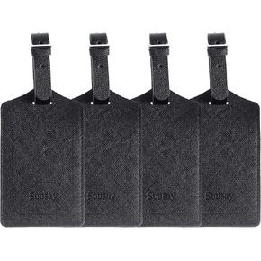 Sodsay Leather Luggage Tag Baggage Bag Travel Tags 4 pcs Set (CH Army Green) in Kuwait