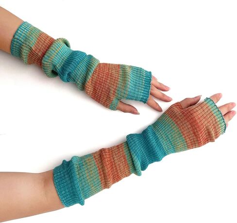 F Flammi النساء مدفئات للذراع Kawaii محبوك أصابع قفازات لطيف تدفئة اليد القوطي ل تأثيري الكتابة القيادة للفتيات في سن المراهقة in Kuwait