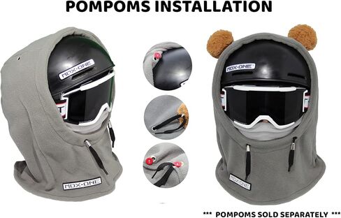 قناع وجه للأطفال من MDXONE Kids Over The Helmet بالاكلافا مع أزرار لشتاء 2022 الكريات مع المطاط (يباع بشكل منفصل) in Kuwait
