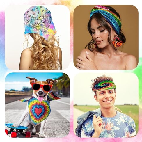 Tie Dye Paisley Bandanas Cowboy Hallowen Cotton Whit Bandanas Bulk Handkerchiefs for Men Women Cosplay Party Favors DIY in Saudi Arabia
