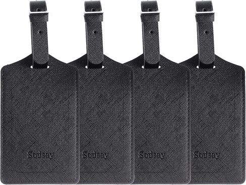 Sodsay Leather Luggage Tag Baggage Bag Travel Tags 4 pcs Set (CH Army Green) in Kuwait