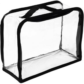 PATIKIL Handbag Dust Bags, Clear Purse Storage Organizer S Size PVC Dustproof Handbag Cover Transparent Purse Protector, Black