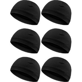 Syhood 6 Pieces Men Skull Caps Cotton Beanies Sleep Hats Multifunctional Helmet Liner Cap for Men and Women