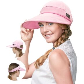 قبعة Sukeen Cooling Visor للنساء والرجال، قبعة شمسية 2 في 1 بسحاب مع حماية من الأشعة فوق البنفسجية للرياضات الخارجية والجولف والسفر والتنس والشاطئ in Kuwait