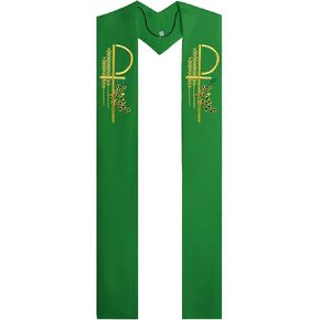 IvyRobes Overlay Clergy Stole With Chi Rho Embroidered 90" Long-4 Colors Available in Saudi Arabia