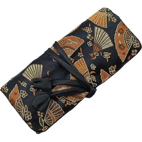 Wei Long Jewelry Roll,Travel Jewelry Roll Bag,Silk Embroidery Brocade Jewelry Organizer Case with Tie Close,(Peacock,Blue)