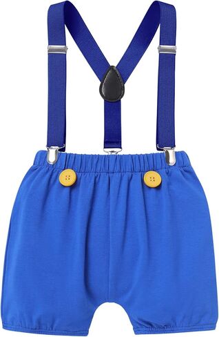 ODASDO Baby Boy Nautical/Circus Themed 1st Birthday Outfit Cake Smash Romper Shorts Suspenders Hat Set 4PCS in Kuwait