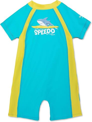 Speedo Kids' Swimsuit One Piece Short Sleeve Rashguard Begin to Swim Print in Saudi Arabia