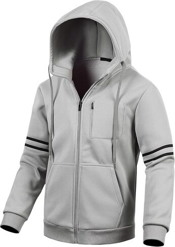 Chrisuno Men's Soft Fleece Fashion Hooded Sweatshirt Zip Up Sports Sweater Hoodie Jacket in Kuwait