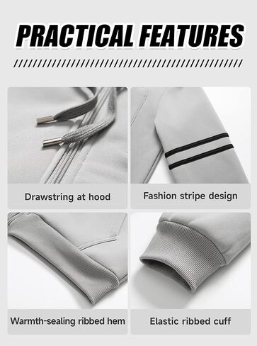 Chrisuno Men's Soft Fleece Fashion Hooded Sweatshirt Zip Up Sports Sweater Hoodie Jacket in Kuwait