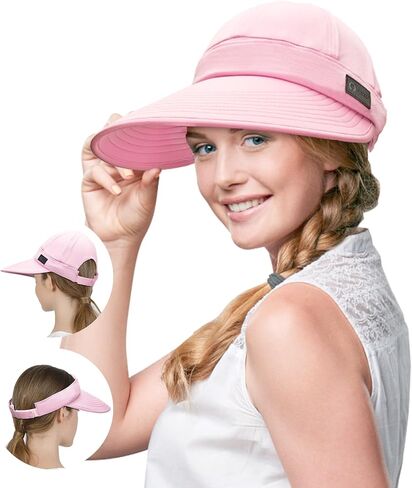 قبعة Sukeen Cooling Visor للنساء والرجال، قبعة شمسية 2 في 1 بسحاب مع حماية من الأشعة فوق البنفسجية للرياضات الخارجية والجولف والسفر والتنس والشاطئ in Kuwait