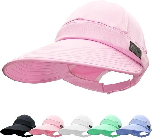 قبعة Sukeen Cooling Visor للنساء والرجال، قبعة شمسية 2 في 1 بسحاب مع حماية من الأشعة فوق البنفسجية للرياضات الخارجية والجولف والسفر والتنس والشاطئ in Kuwait