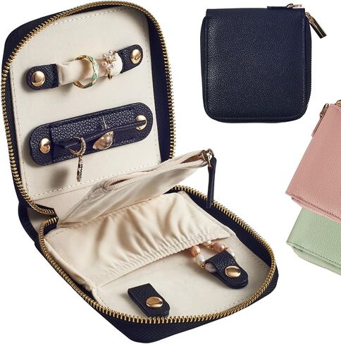 Travel Jewelry Organizer Case - for Tangle-Free Necklaces, Earrings, Rings, Bracelets Storage, Travel Essentials, Fashion Portable Jewelry Travel bags for Women - Medium Macaron Green in Saudi Arabia