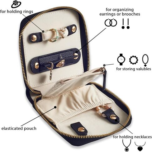 Travel Jewelry Organizer Case - for Tangle-Free Necklaces, Earrings, Rings, Bracelets Storage, Travel Essentials, Fashion Portable Jewelry Travel bags for Women - Medium Macaron Green in Saudi Arabia