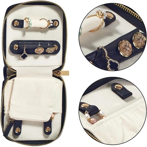 Travel Jewelry Organizer Case - for Tangle-Free Necklaces, Earrings, Rings, Bracelets Storage, Travel Essentials, Fashion Portable Jewelry Travel bags for Women - Medium Macaron Green in Saudi Arabia