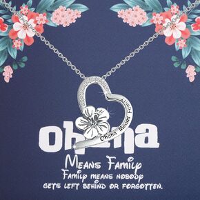 FOTAP Ohana Means Family Necklace Ohana Necklace Hawaiian flower Gift Necklace Gift Hawaiian Trip Gift Gift BBF Gift Family Reunion Gift