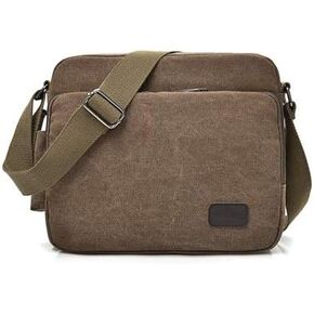 Ashioup Canvas Messenger Bag for Men with built in Wallet Pockets Multifunctional Shoulder Bag Outdoor Sports Crossbody Bag in Kuwait