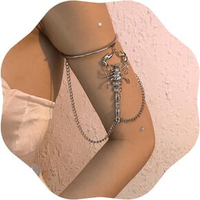 Wekicici Scorpion Arm Bracelet Upper Arm Cuff Rhinestone Chain Wrap Bangle Armlet Adjustable Armband Accessories for Women Girls (Gold) in Kuwait