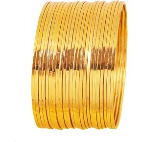 Touchstone "Golden Bangle Collection Indian Bollywood Desire Stunning Look Finely Cut Edges Tango Tune Depiction of Fine Jewelry Designer Bangle Bracelets Set of 24 in Gold or Silver Tone for Women.