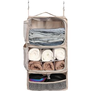 أرفف معلقة من Surblue مكعب تعبئة مضغوط للسفر لحمل الأمتعة وحقيبة الأمتعة القابلة للطي وقابلة للتحويل ومنظم خزانة الملابس بسعة كبيرة، رمادي فاتح، مقاس XL in Kuwait