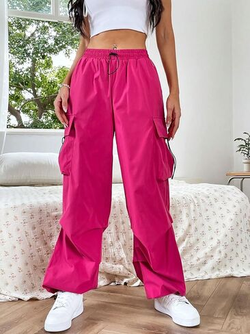 SHENHE Women's Baggy Loose Cargo Pants Drawstring Waist Joggers Long Trousers in Saudi Arabia