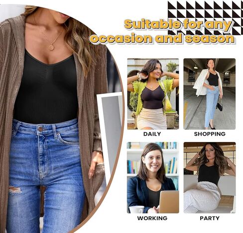 بدلة للجسم بدون خياطة للنساء من Antetek - بدلة نسائية مثيرة للتحكم في البطن بدون أكمام للنساء in Kuwait