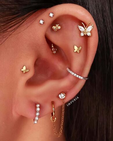 مجوهرات بيرسينج من روك 16 غرام من الستانلس ستيل بتصميم نحلة، اقراط باربل منحنية للنساء 16 غرام 316L مجوهرات الجسم زركونيا مكعب لا تسبب الحساسية، ستانلس ستيل زركونيا مكعب زركونيا مكعب, زركونيا مكعب من in Kuwait