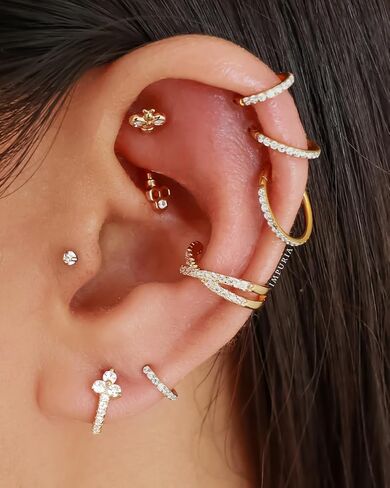 مجوهرات بيرسينج من روك 16 غرام من الستانلس ستيل بتصميم نحلة، اقراط باربل منحنية للنساء 16 غرام 316L مجوهرات الجسم زركونيا مكعب لا تسبب الحساسية، ستانلس ستيل زركونيا مكعب زركونيا مكعب, زركونيا مكعب من in Kuwait