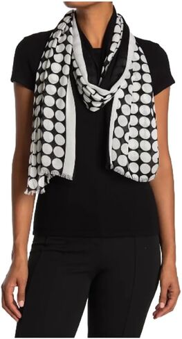 Kate Spade New York DanceFloor Oblong Scarf, Black/White in Kuwait