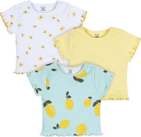 Gerber Girls' Toddler 3-Pack Short Sleeve Tees in Saudi Arabia