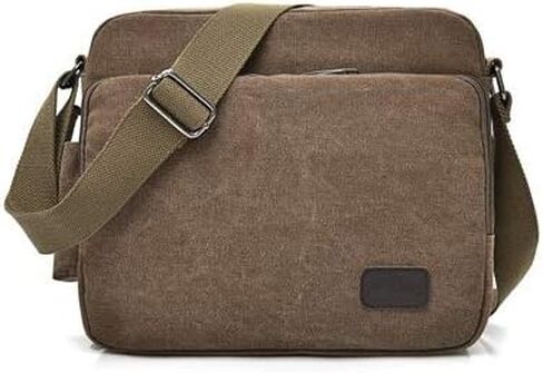 Ashioup Canvas Messenger Bag for Men with built in Wallet Pockets Multifunctional Shoulder Bag Outdoor Sports Crossbody Bag in Kuwait