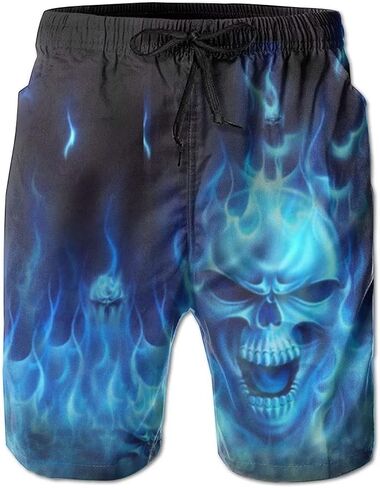 Men's Funny Cat Riding Unicorn with Gun Swim Trunks Boardshort Beach Shorts in Kuwait