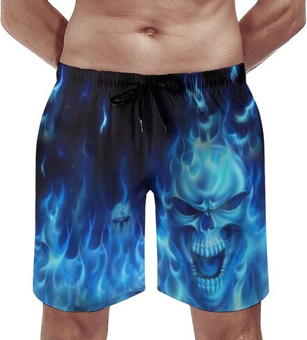 Men's Funny Cat Riding Unicorn with Gun Swim Trunks Boardshort Beach Shorts in Kuwait