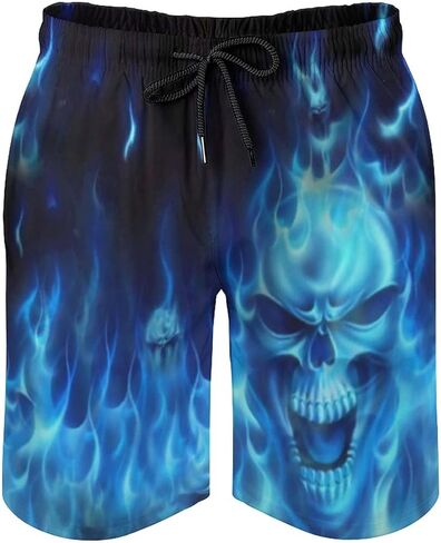 Men's Funny Cat Riding Unicorn with Gun Swim Trunks Boardshort Beach Shorts in Kuwait