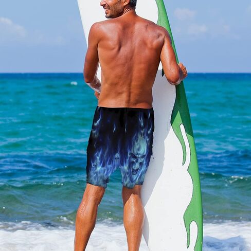 Men's Funny Cat Riding Unicorn with Gun Swim Trunks Boardshort Beach Shorts in Kuwait