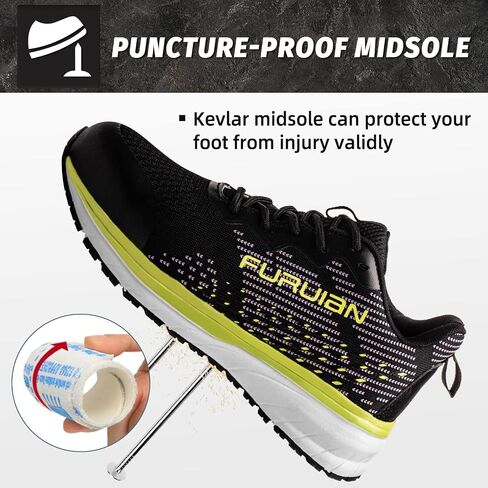 Furuian Steel Toe Shoes for Women Lightweight Safety Indestructible Sneakers Slip Resistant Work Utility Shoes in Saudi Arabia