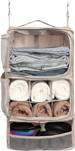 Surblue Hanging Shelves Travel Compression Packing Cube for Carry-on Luggage Suitcase Collapsible Transformable Garment Closet Organizers Large Capacity, Lightgrey, XL in Kuwait