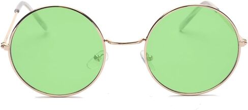 ALWAYSUV Round Small Flat Sunglasses Circle Metal Vintage 70's Hippie Glasses in Saudi Arabia