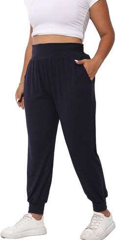 بنطلون رياضي نسائي من Sniper First فضفاض غير رسمي بخصر مطاطي للركض بجيوب وتمارين اليوجا بنطلون رياضي للاستراحة in Kuwait
