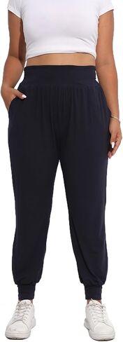 بنطلون رياضي نسائي من Sniper First فضفاض غير رسمي بخصر مطاطي للركض بجيوب وتمارين اليوجا بنطلون رياضي للاستراحة in Kuwait