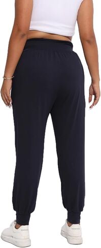 بنطلون رياضي نسائي من Sniper First فضفاض غير رسمي بخصر مطاطي للركض بجيوب وتمارين اليوجا بنطلون رياضي للاستراحة in Kuwait