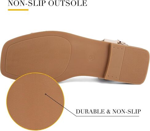MaxMuxun Women's Flat Sandals Closed Toe Summer Roman Sandals Beach Sandals Square Toe Gladiator Outdoor Shoes in Saudi Arabia