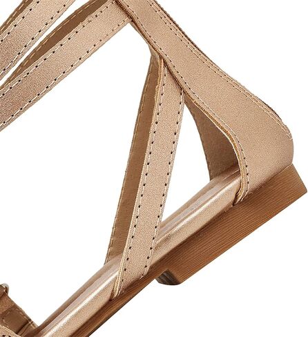 ANUFER Womens Knee High Roman Gladiator Sandals Rivets Studded Strappy Zipper Thong Sandals in Saudi Arabia
